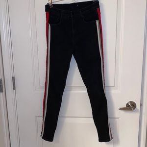 Zara Black Jeans with Stripes Down the Side
